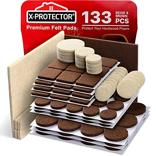 Felt Furniture Pads X-PROTECTOR 133 PCS Brown Beige