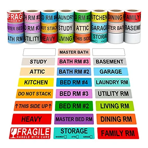 Misofuki Moving Labels for Boxes 1440 Pcs 1”x4.5