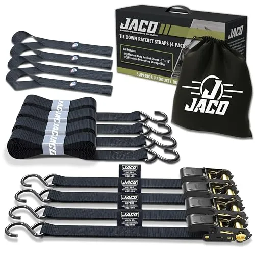 JACO 1 x 15 ft Ratchet Tie Down (4)