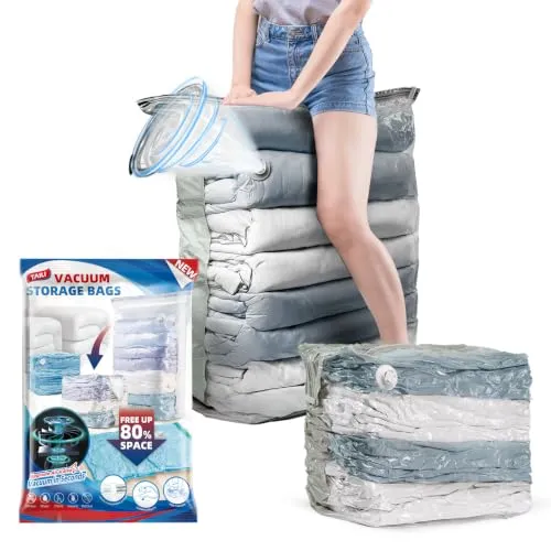 TAILI 6 Pack Jumbo Vacuum Storage Bags for Bedding