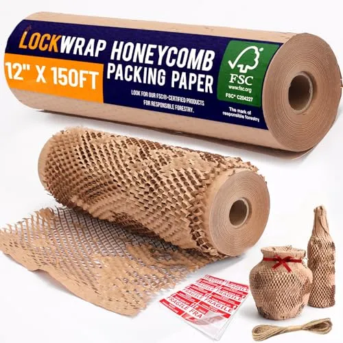 Honeycomb Packing Paper with Rope and Fragile Stickers