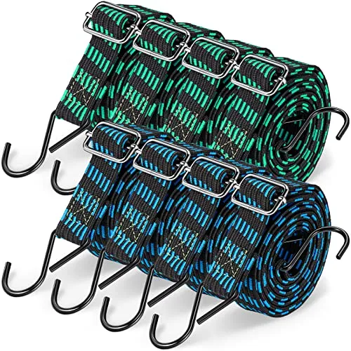 Saintrygo 8 Pcs Adjustable Bungee Cords with Hooks