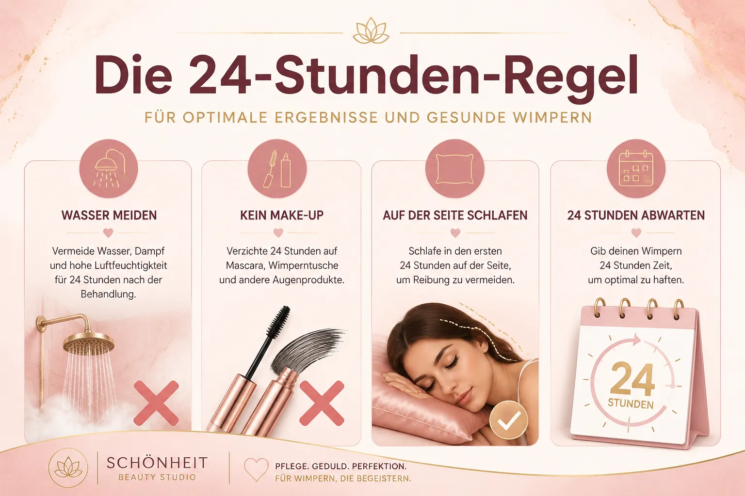 Wimpernverlängerung erste Nacht: Schlafen auf dem Bauch