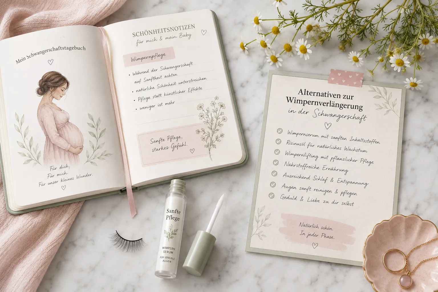 Wimpernverlängerung vs. natürliche Wimpern in der Schwangerschaft