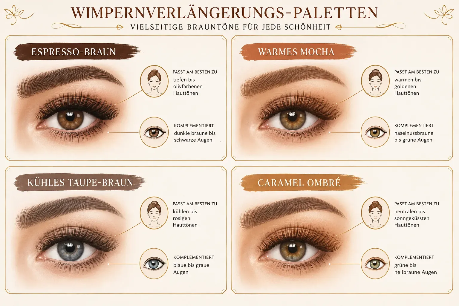 Welche Augenfarben profitieren von braunen Lash Extensions?