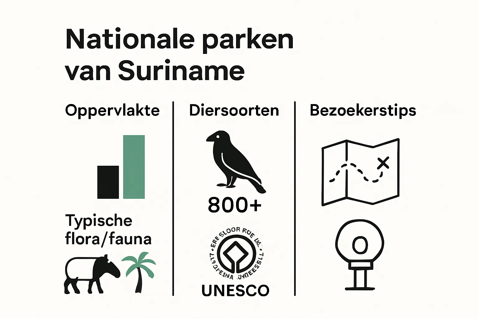 Overview biodiversity Surinamese parks infographic