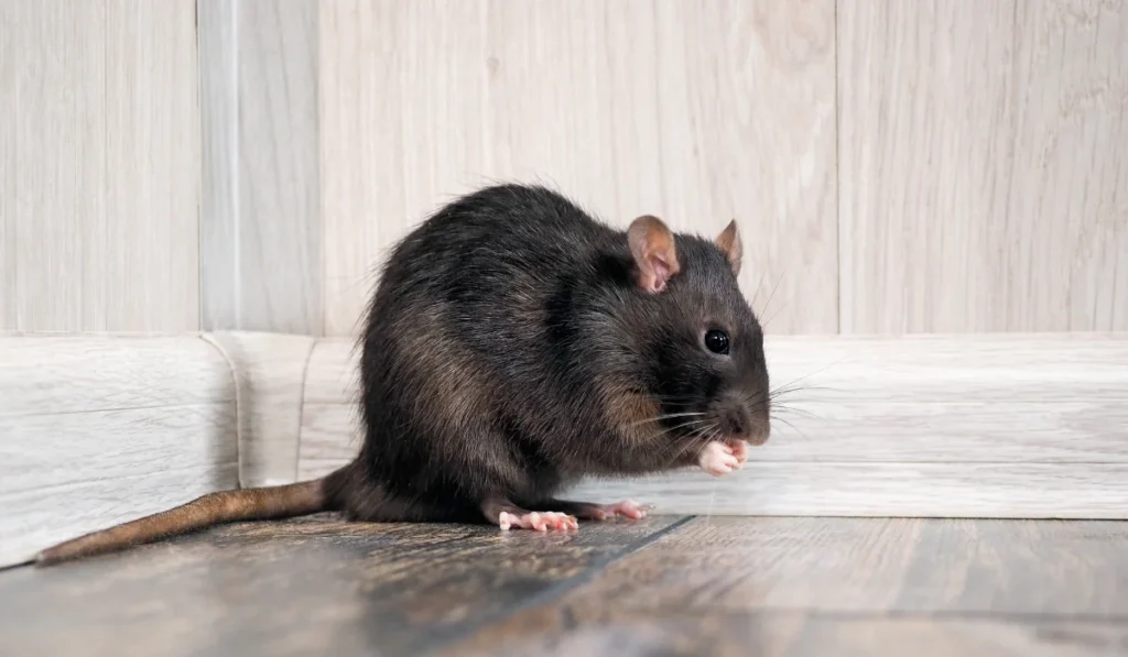 roof Rat in the house on the floor