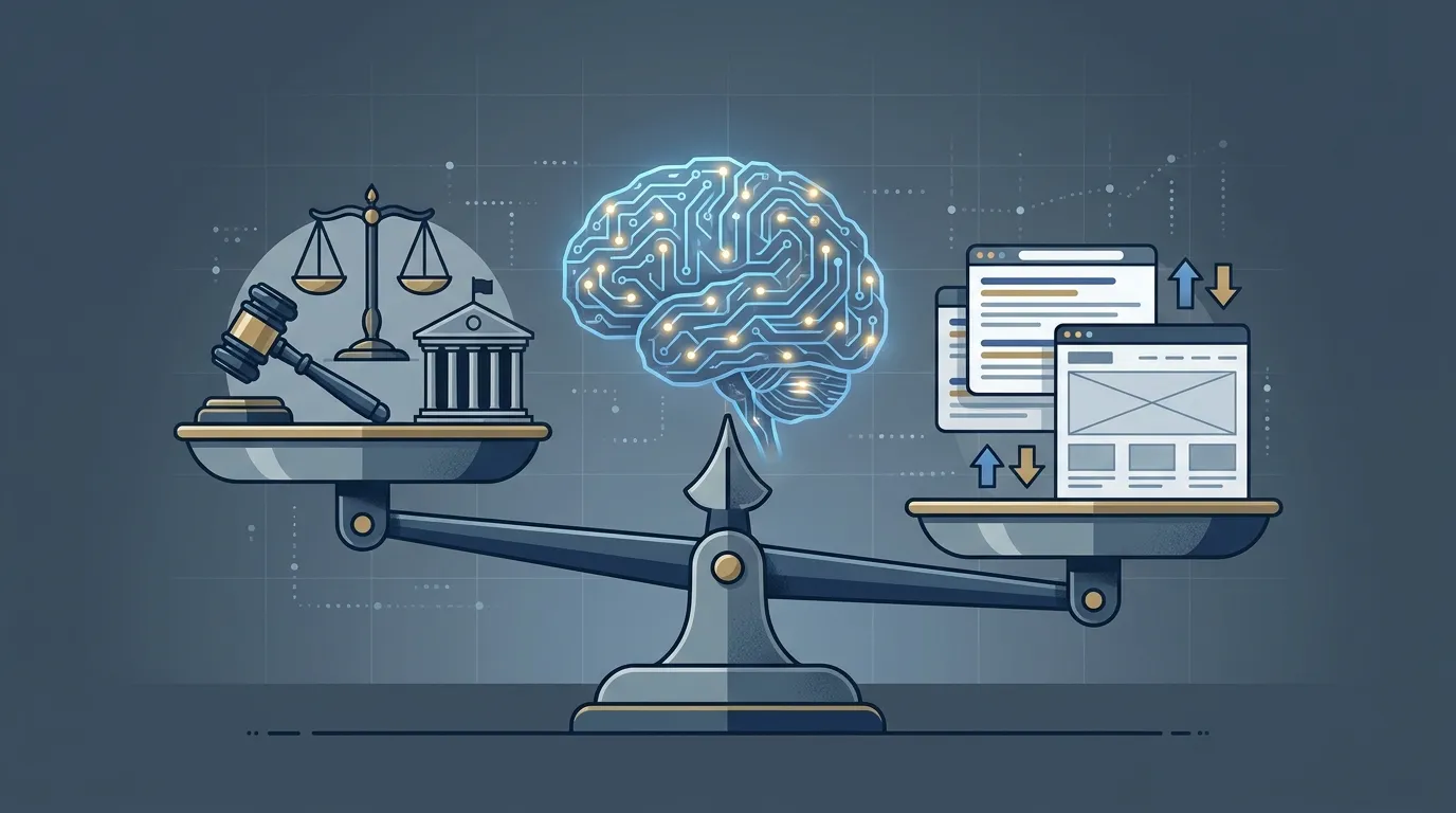 AI brain balancing on scale