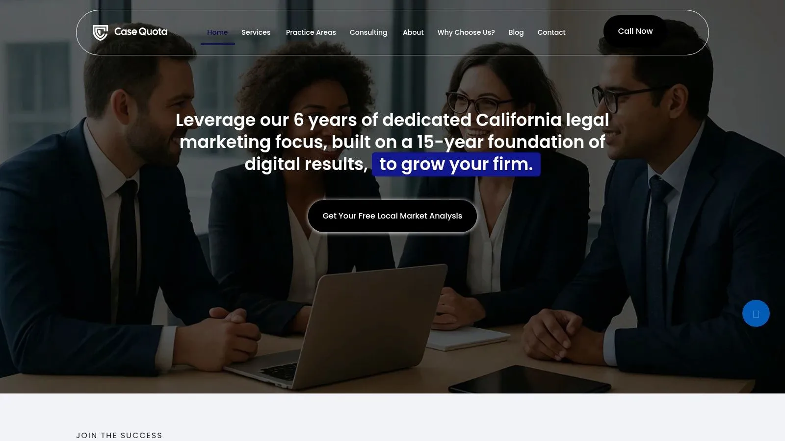 Case Quota legal team collaborating on an SEO strategy for a law firm.