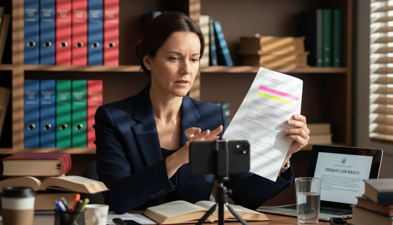 Educational Content Drives Attorney Growth in SoCal 1 Attorney filming educational video at cluttered desk