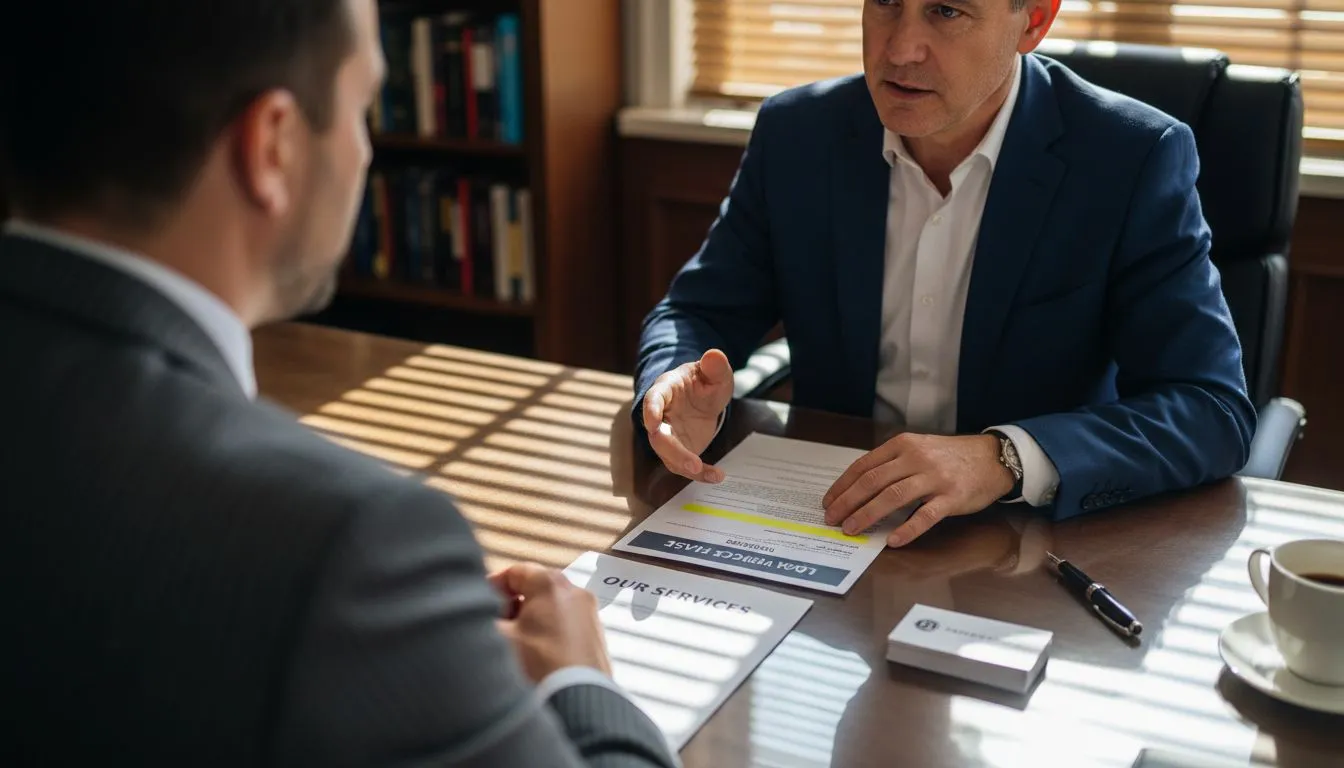 Website Conversion Optimization Legal Guide for Law Firms 1 Attorney explaining services and pricing list