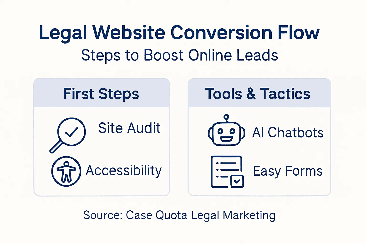 Website Conversion Optimization Legal Guide for Law Firms 2 Infographic showing law firm conversion steps