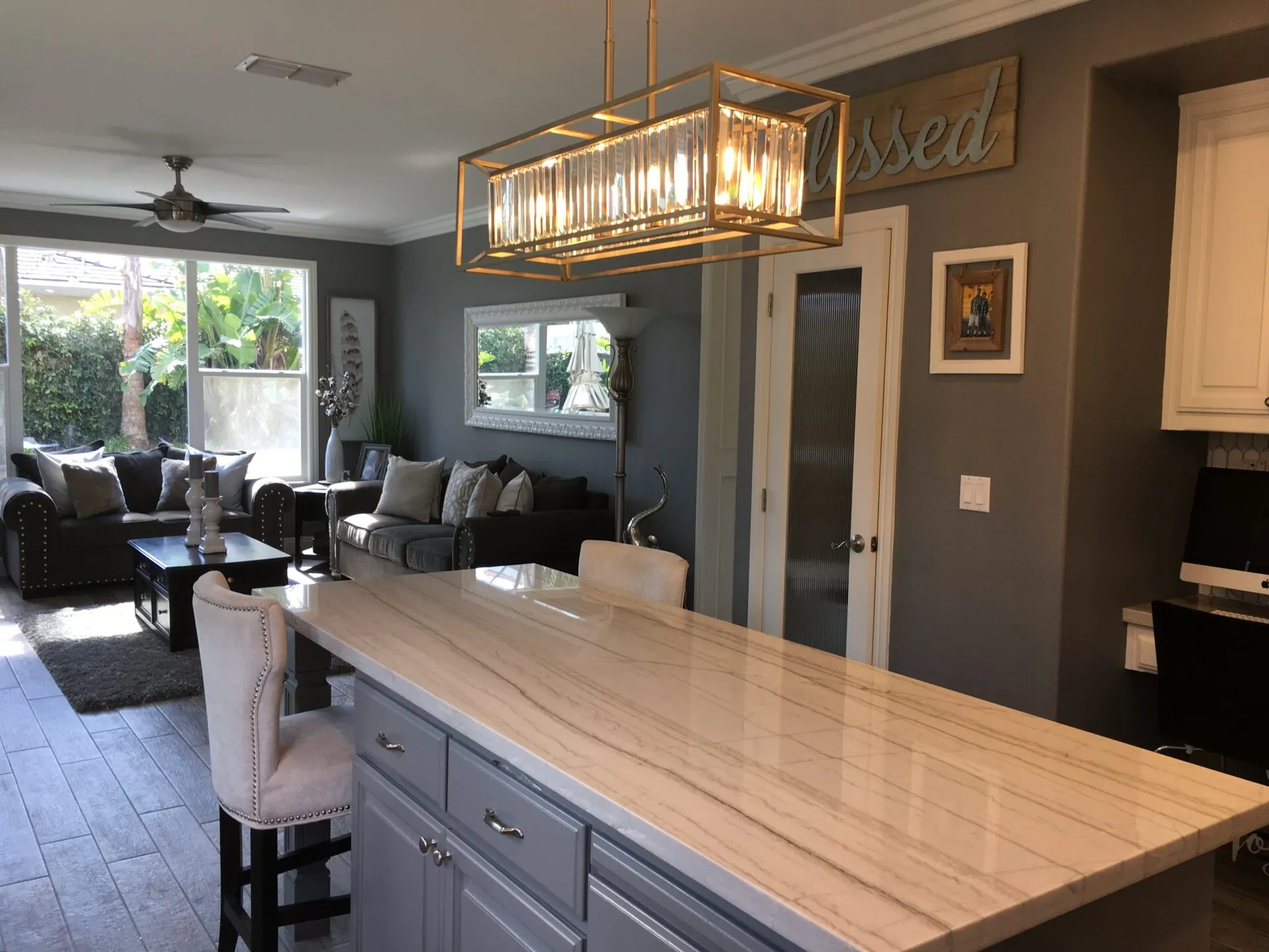 Transitional Kitchen With Contrasting Gray And White Cabinetry Kitchen Remodel by CG Construction and Painting project photo 2