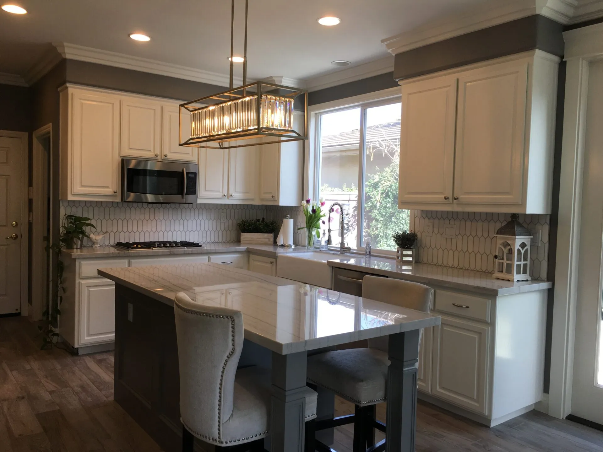 Transitional Kitchen With Contrasting Gray And White Cabinetry Kitchen Remodel by CG Construction and Painting project photo 3