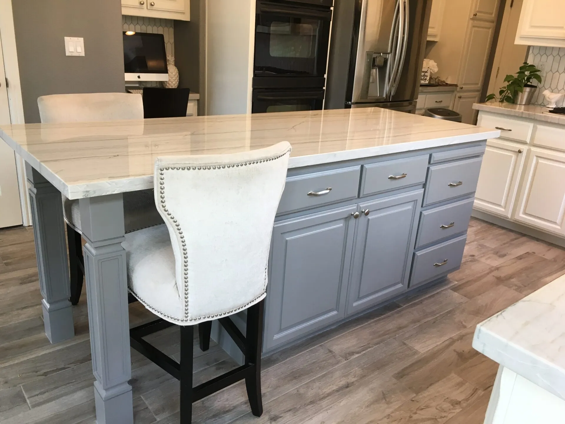 Transitional Kitchen With Contrasting Gray And White Cabinetry Kitchen Remodel by CG Construction and Painting project photo 4