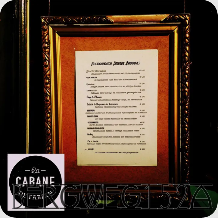 La Cabane De Fabian Menu