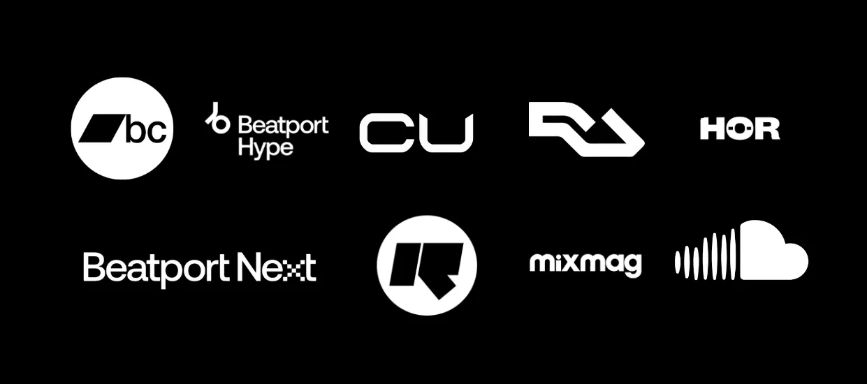 A strategic collage of the best apps for discovering emerging electronic music artists in 2026, featuring the Change Underground heritage logo alongside industry leaders SoundCloud Scenes, Beatport Hype, Resident Advisor, and Bandcamp. The graphic illustrates a complete digital ecosystem for underground music discovery and artist advocacy
