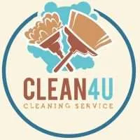 Logo of Clean4U Cleaning Service featuring cleaning tools in a circular design.