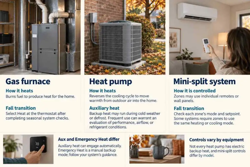 Fall in Knoxville: When to Switch From AC to Heat (and How to Get Your System Ready) 7 Does the Transition Look Different for a Heat Pump or a Mini Split System Than a Furnace