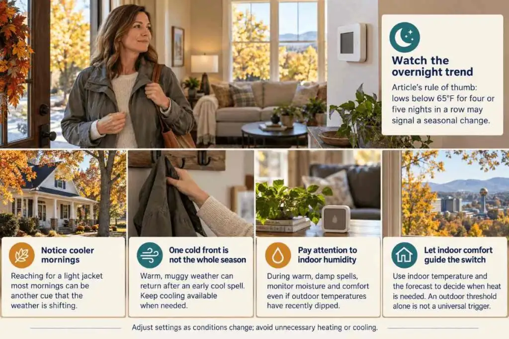 Fall in Knoxville: When to Switch From AC to Heat (and How to Get Your System Ready) 3 How Do You Know It's Time to Switch From AC to Heat in Knoxville