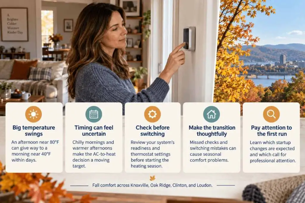 Fall in Knoxville: When to Switch From AC to Heat (and How to Get Your System Ready) 2 Introduction