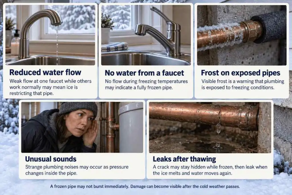 Frozen Pipes During Cold Snaps: What Homeowners Need to Know Before Temperatures Drop 4 What Are the Warning Signs of a Frozen Pipe