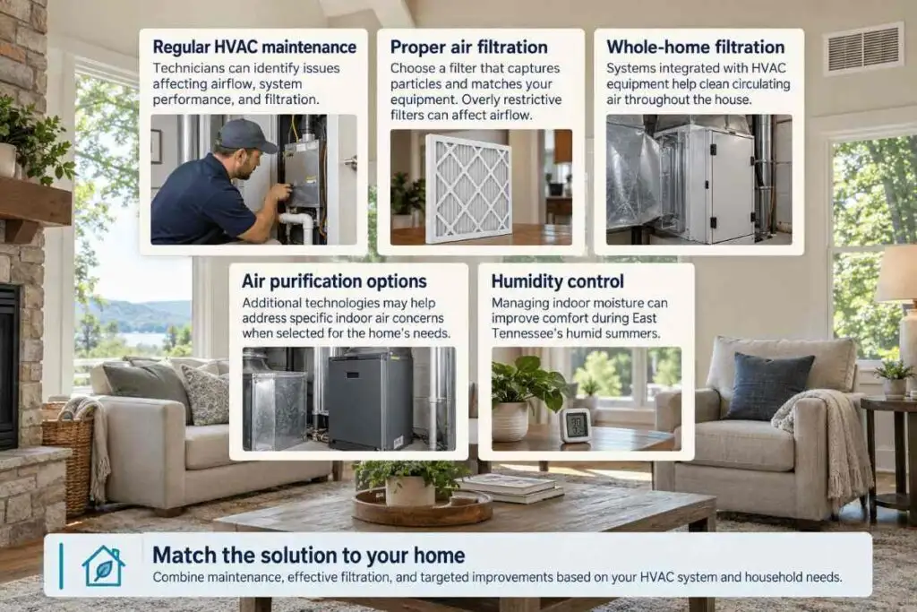 Dirty Air and Allergies: How HVAC Systems Affect Indoor Air Quality in East Tennessee Homes 7 What HVAC Solutions Improve Indoor Air Quality in Homes