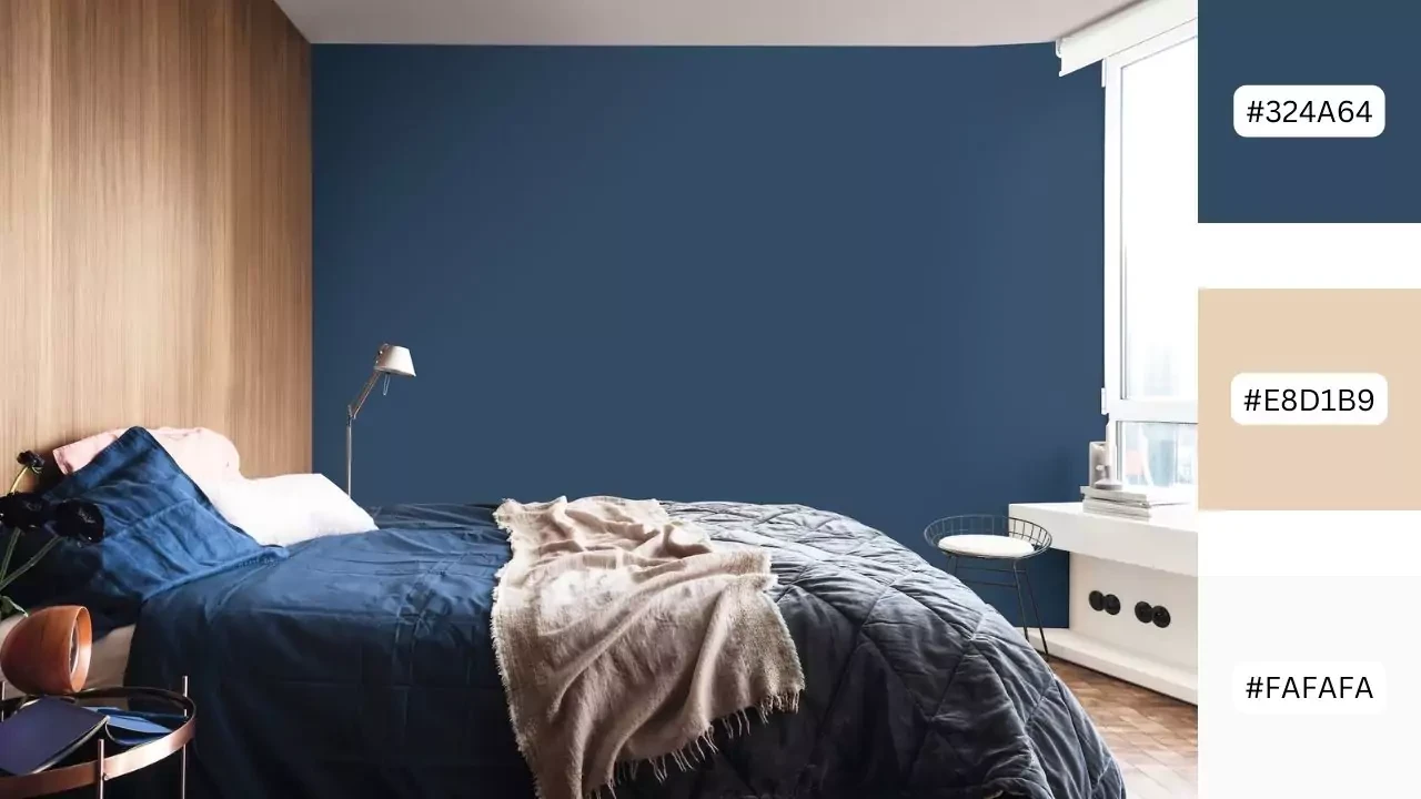 Cat Warna Biru Tua Bagian Dalam Rumah Yang Elegan Dan Mewah