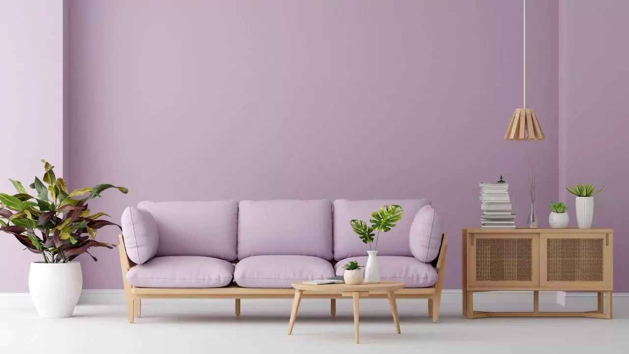 Cat Warna Violet Bagian Dalam Rumah Yang Elegan Dan Mewah