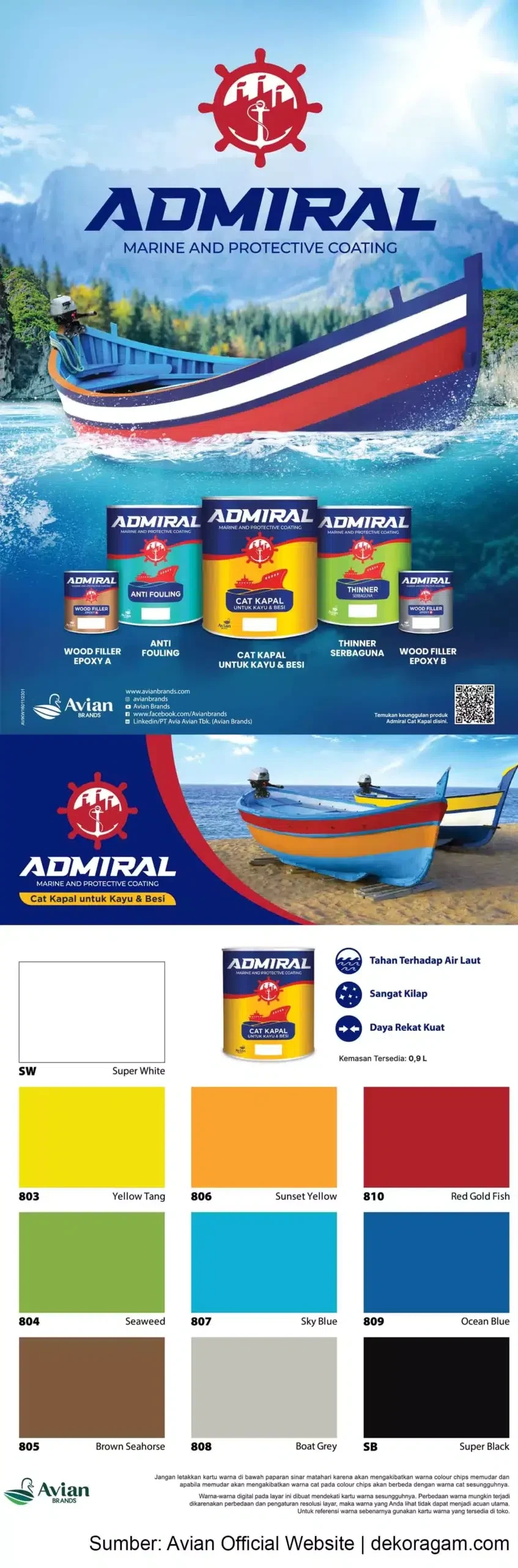 Warna Cat Kayu Dan Besi Avian Admiral