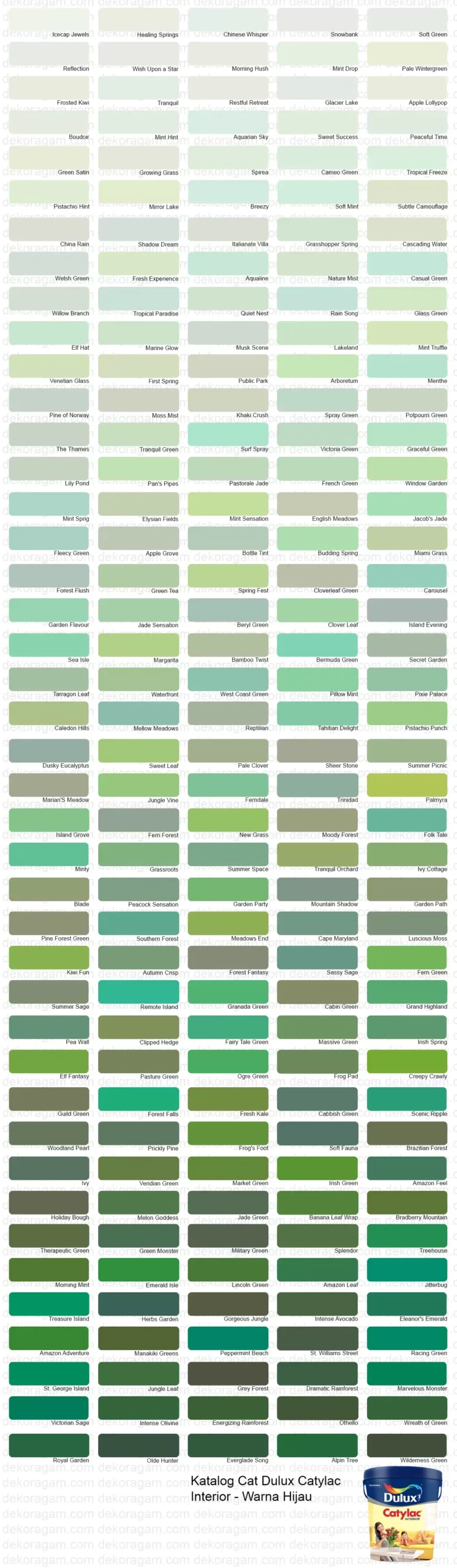 Dulux Catylac Interior Paint Catalog In Green