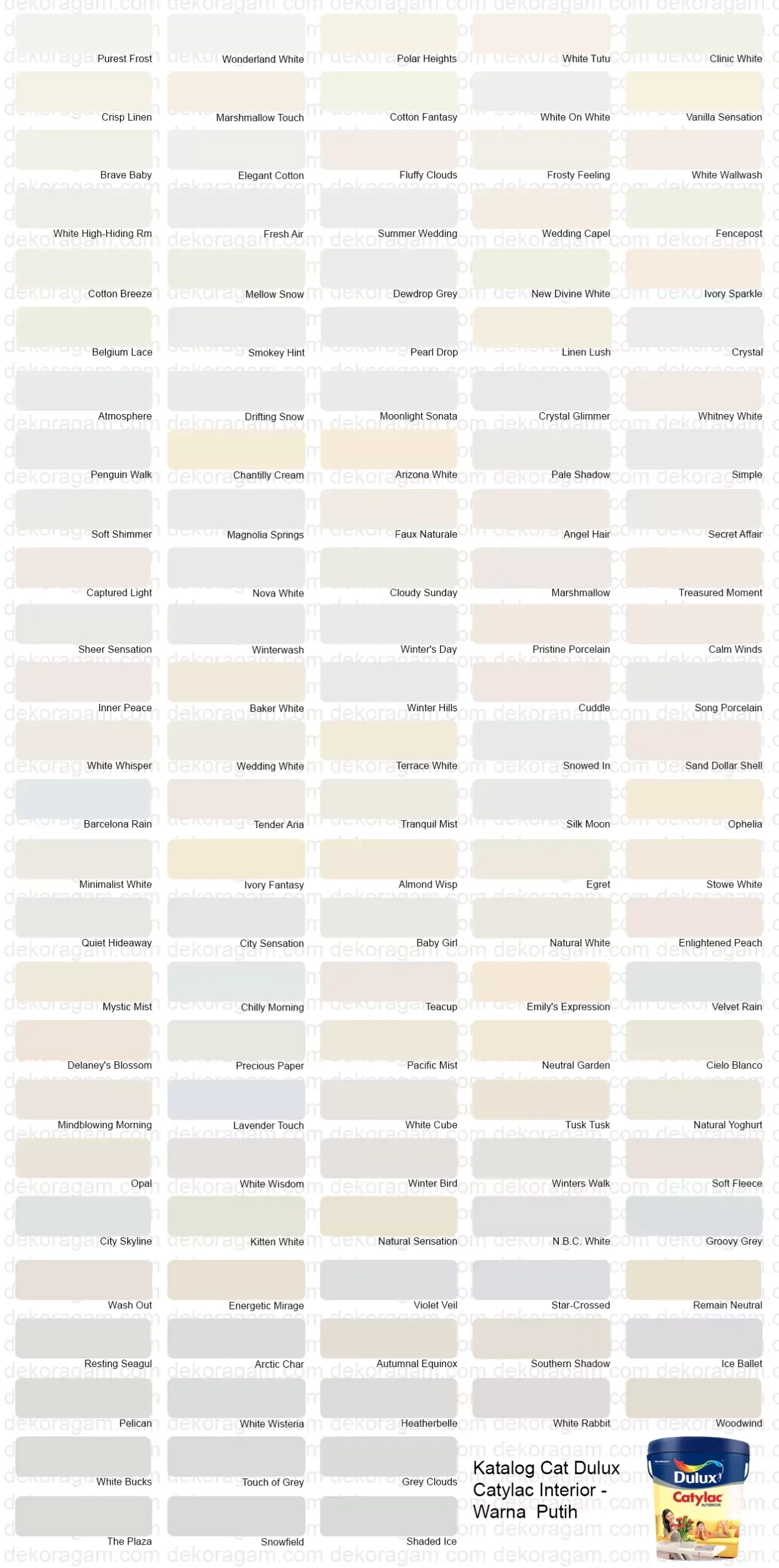 Dulux Catylac Interior Paint Catalog White