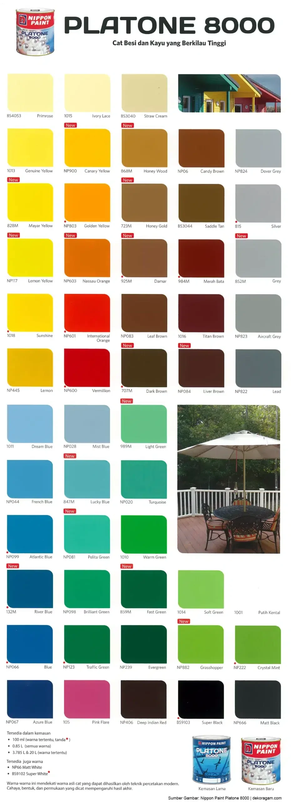 Katalog Warna Cat Besi Nippon Paint Platone 8000