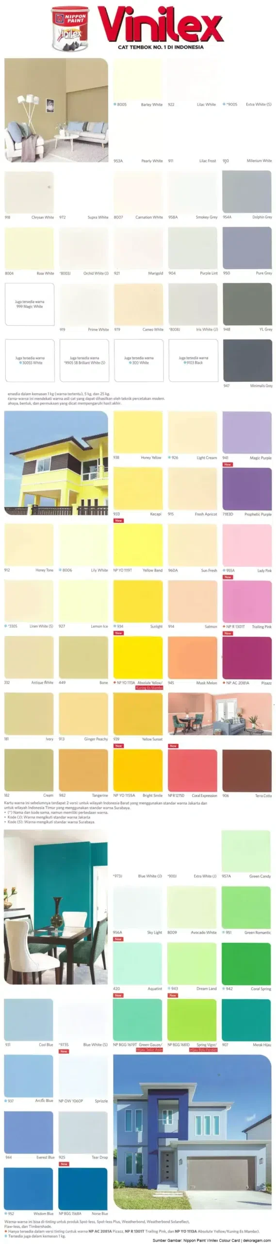 Katalog Warna Cat Nippon Paint Vinilex