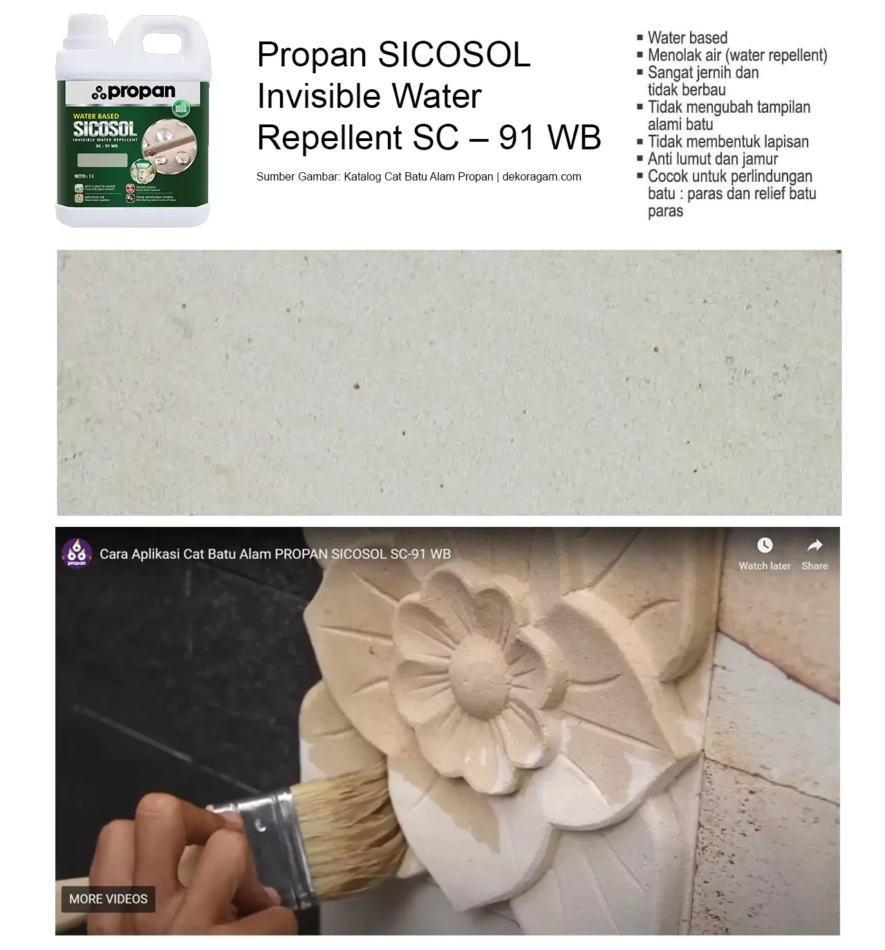 Warna Cat Batu Alam Propan Sicosol Sc 91 Water Based
