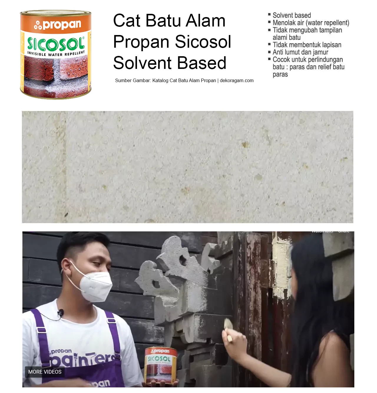 Warna Cat Batu Alam Propan Sicosol Solvent Based