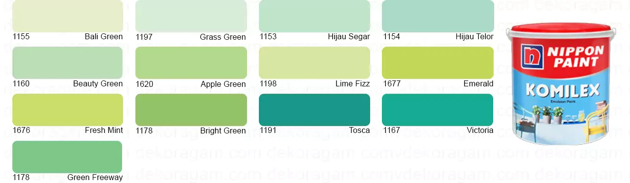 Cat Nippon Paint Komilex Warna Hijau