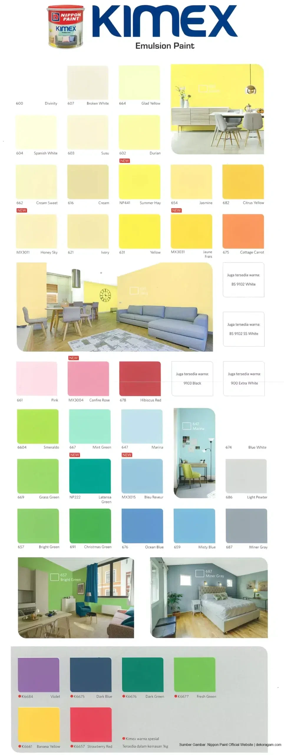 Katalog Warna Cat Interior Nippon Paint Kimex