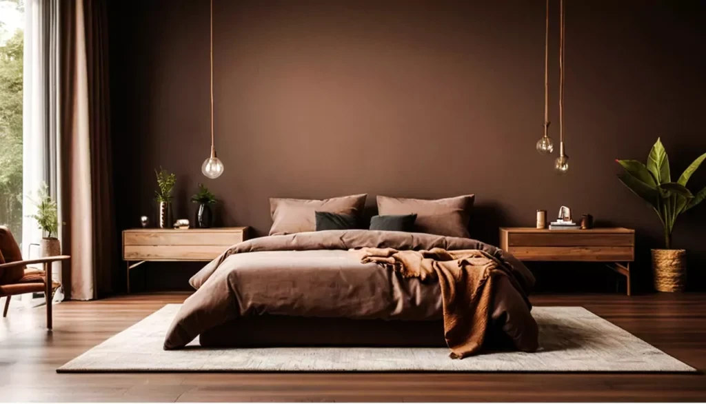 Cat Kamar Aesthetic Warna Coklat Tua