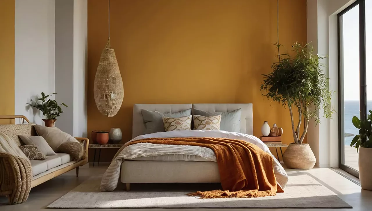 Cat Kamar Aesthetic Warna Kuning Mustard
