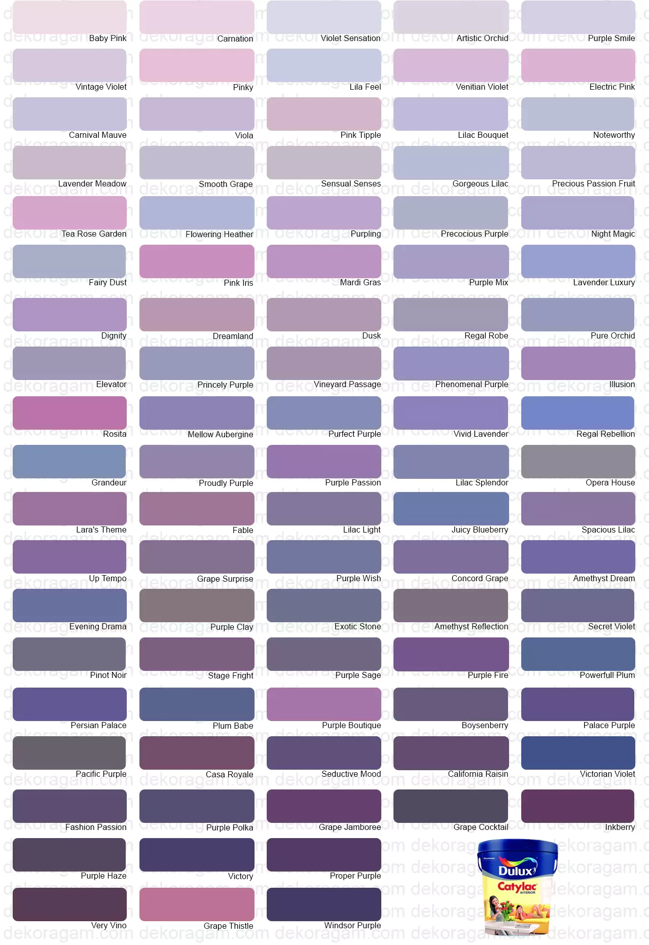 Katalo Cat Tembok Warna Ungu Dulux Catylac