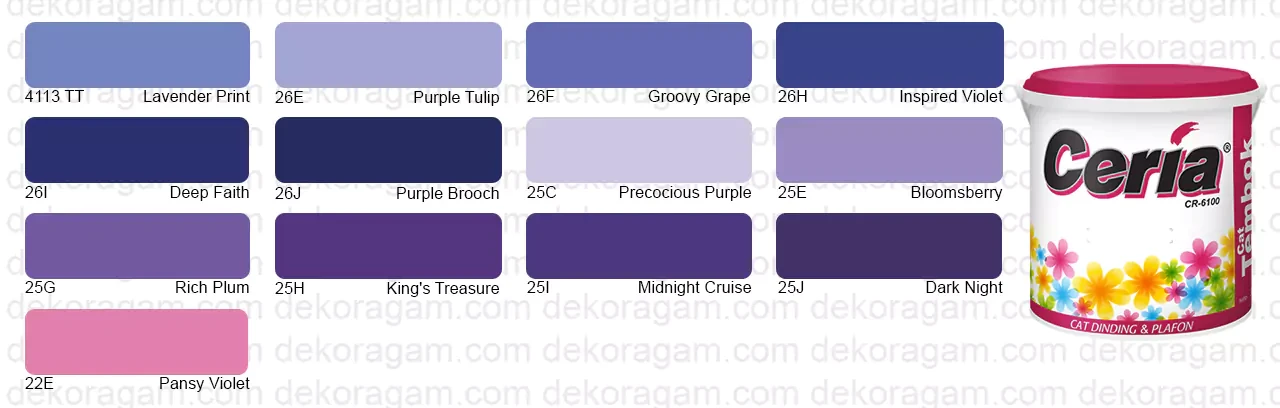 Katalog Cat Tembok Warna Ungu Propan Ceria