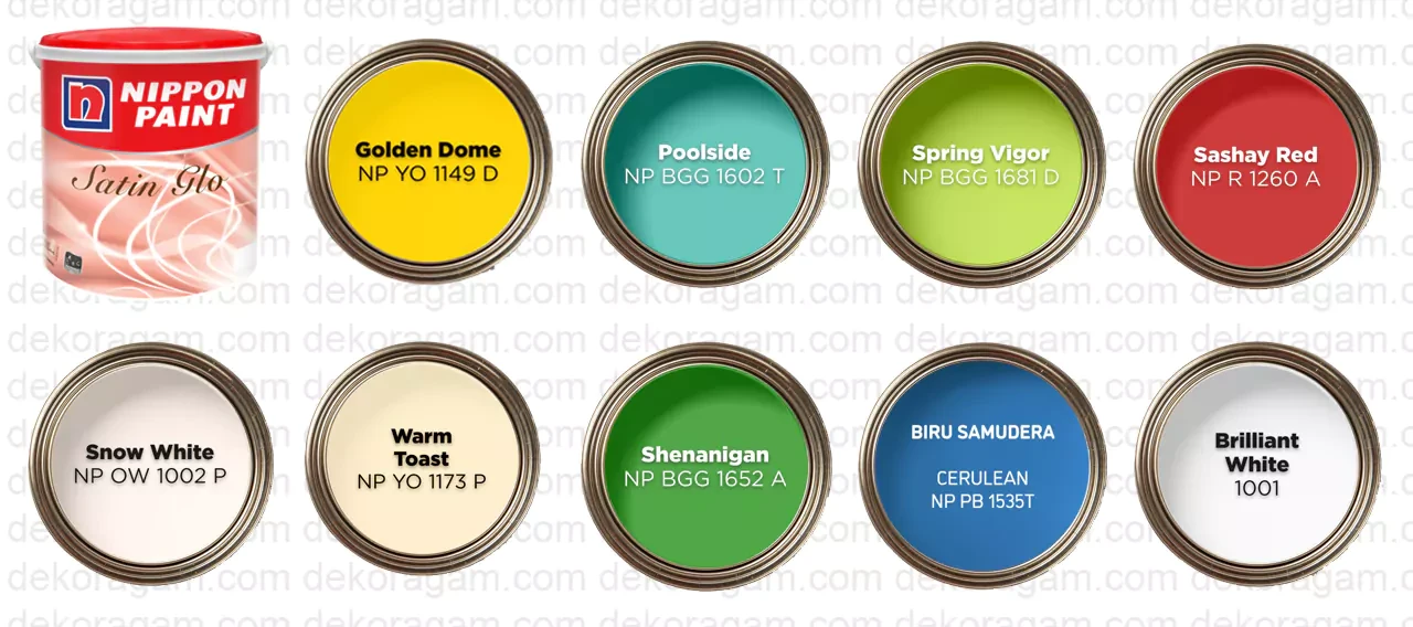 Katalog Warna Nippon Paint Satin Glo Cat Tembok Yang Mengkilap