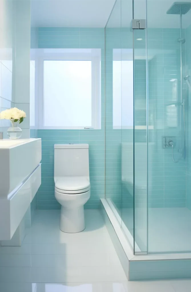 Kamar Mandi Sempit Warna Biru Langit