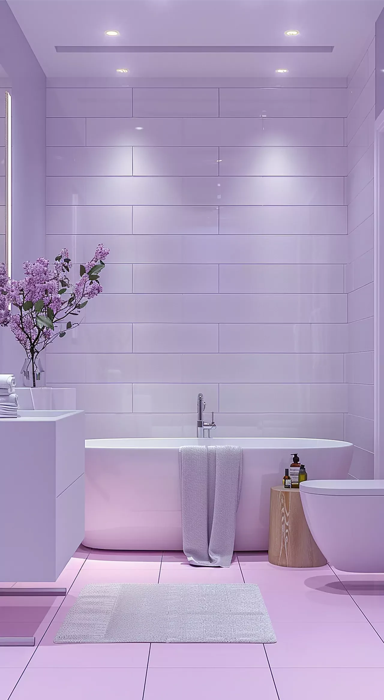 Kamar Mandi Sempit Warna Lavender