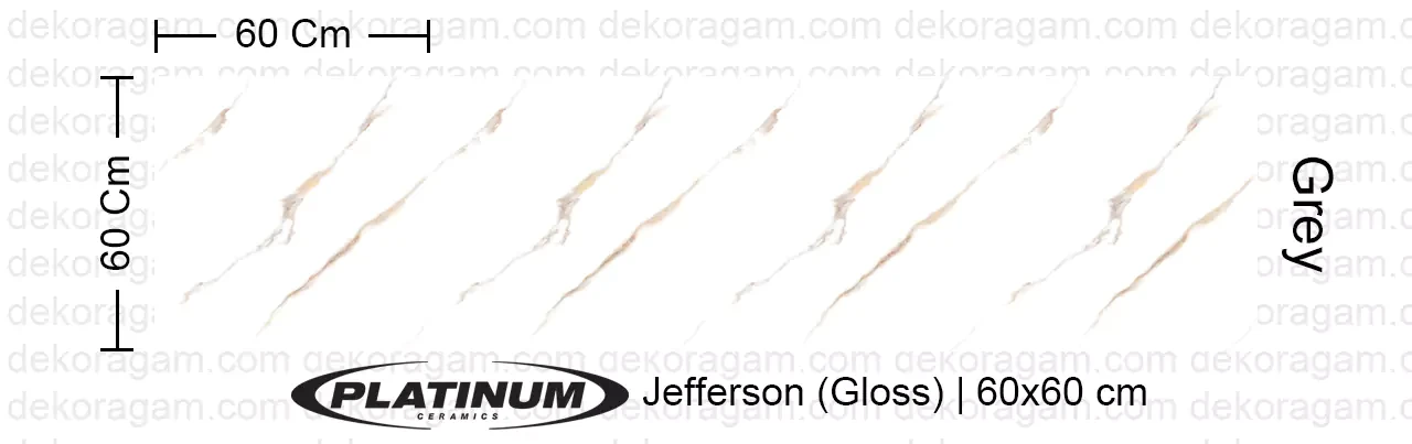 Platinum Ceramics Motif Jefferson Gloss Warna Grey 60x60 Cm