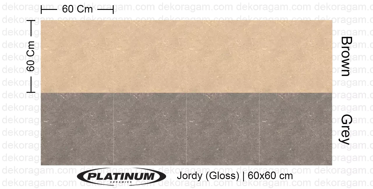Platinum Ceramics Motif Jordy Matt Warna Brown Grey 60x60 Cm