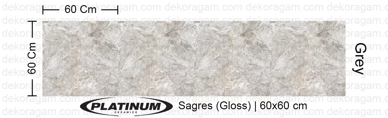 Platinum Ceramics Motif Sagres Warna Grey 60x60 Cm