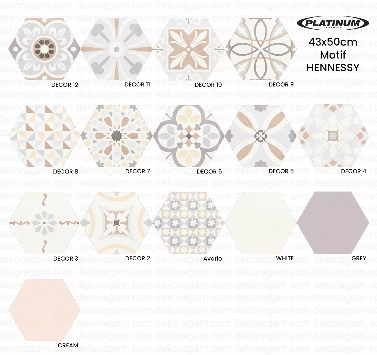 Katalog Keramik Platinum 43x50 Motif Hennessy