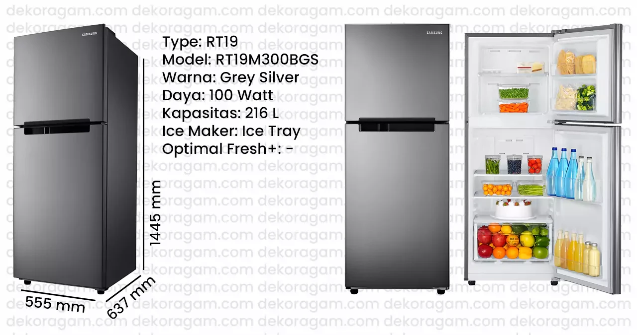 Kulkas samsung 2 pintu inverter rt19m300bgs